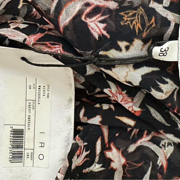 Iro Black Floral Baden Tiered Dress| Size M - Picture 9 of 10